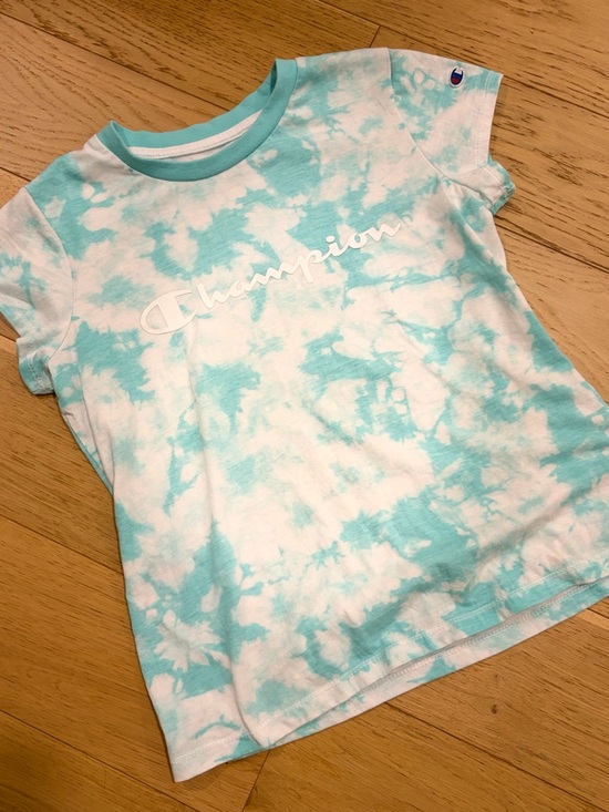 Champion Other - Champion Kids Aqua & White Tie-Dye Logo Tee